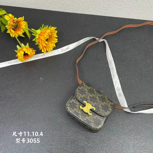 Celine Triomphe Original Large Shoulder Bag Authentic Canvas Luxury