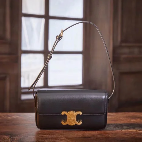 Celine Triomphe Original Large Shoulder Bag Authentic Canvas Luxury