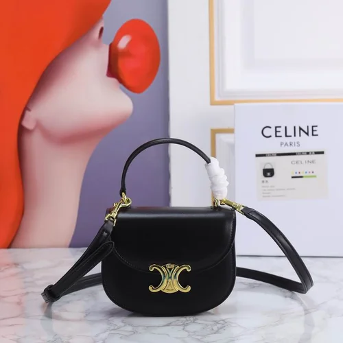 11 Celine Triomphe Saddle Bag Small Women Luxury Canvas Leather