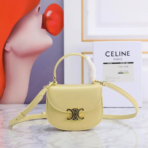 11 Celine Triomphe Saddle Bag Small Women Luxury Canvas Leather