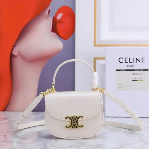 11 Celine Triomphe Saddle Bag Small Women Luxury Canvas Leather