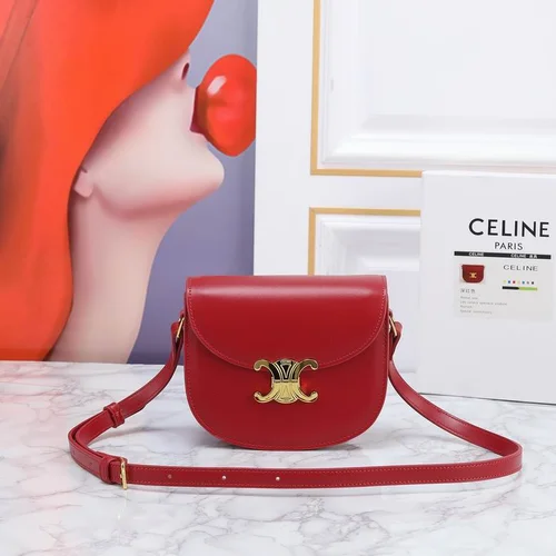 11 Celine Triomphe Saddle Bag Small Women Luxury Canvas Leather