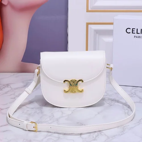 11 Celine Triomphe Saddle Bag Small Women Luxury Canvas Leather
