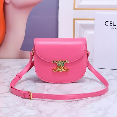 11 Celine Triomphe Saddle Bag Small Women Luxury Canvas Leather