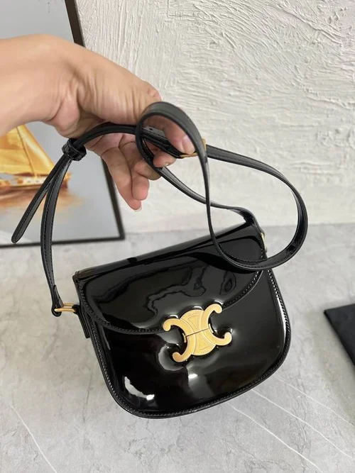 11 Celine Triomphe Saddle Bag Small Women Luxury Canvas Leather