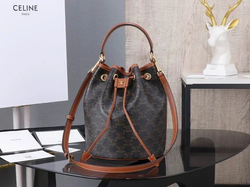 Celine Original Bucket Bag Authentic Triomphe Canvas Luxury