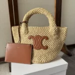Celine Triomphe Basket Bag Small Woven Women Luxury Designer