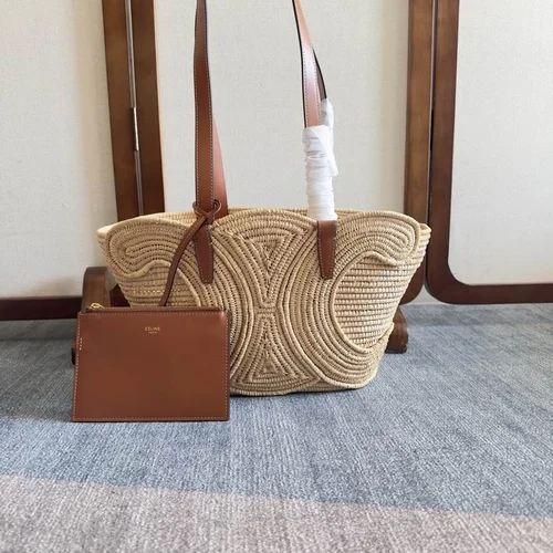 Celine Triomphe Basket Bag Small Woven Women Luxury Designer