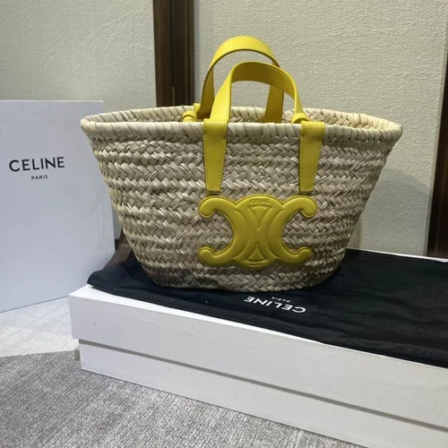 Celine Triomphe Basket Bag Small Woven Women Luxury Designer
