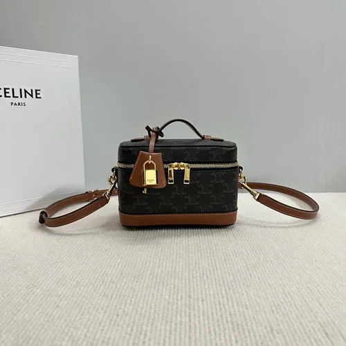Celine Makeup Cosmetic Pouch Women Luxury Leather Designer