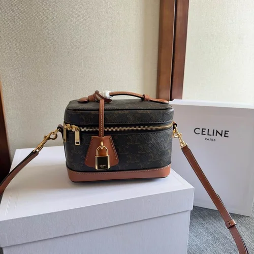 Celine Makeup Cosmetic Pouch Women Luxury Leather Designer