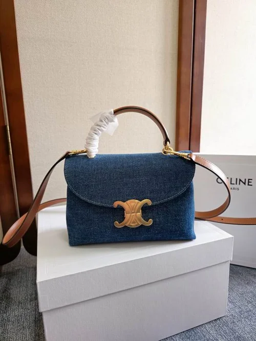 Celine Original Women's Handbag Authentic Triomphe Canvas Luxury