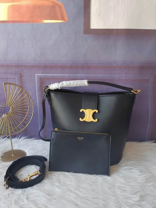 11 Celine Cuir Triomphe Bucket Bag Medium Women Luxury Canvas