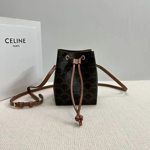 Celine Original Bucket Bag Authentic Triomphe Canvas Luxury