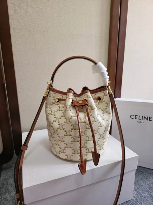 Celine Original Bucket Bag Authentic Triomphe Canvas Luxury