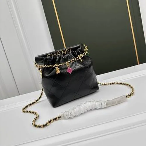 11 Chanel Drawstring Bucket Bag Small Women Luxury Lambskin