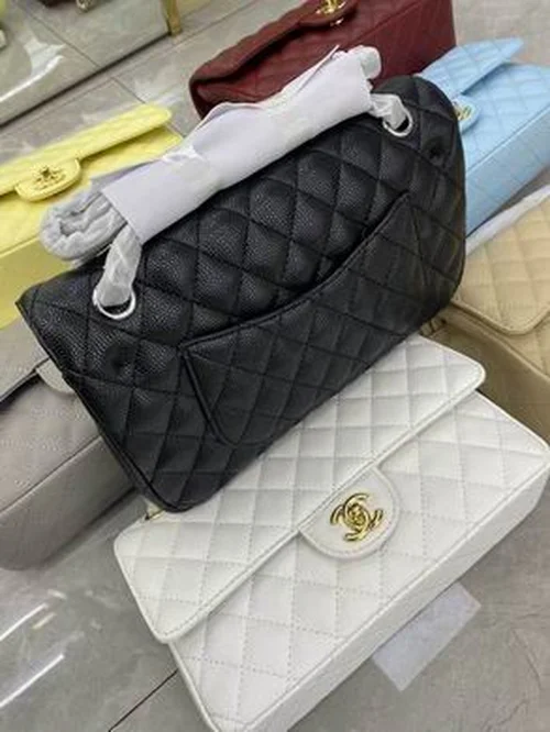 11 Chanel Classic Flap Bag Medium Women Luxury Quilted Caviar