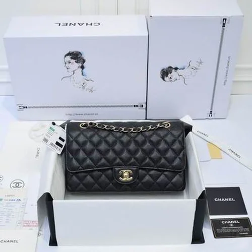 11 Chanel Classic Flap Bag Medium Women Luxury Quilted Caviar