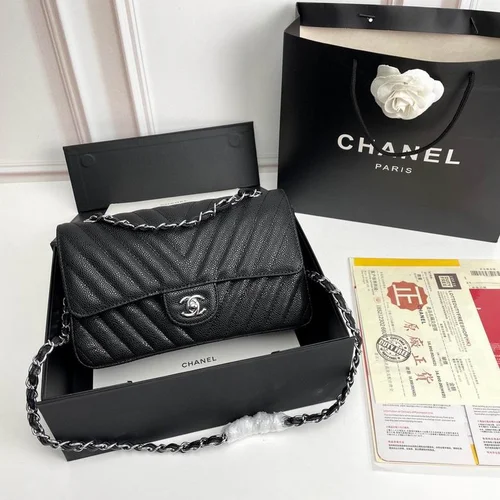 11 Chanel Classic Flap Bag Medium Women Luxury Quilted Caviar