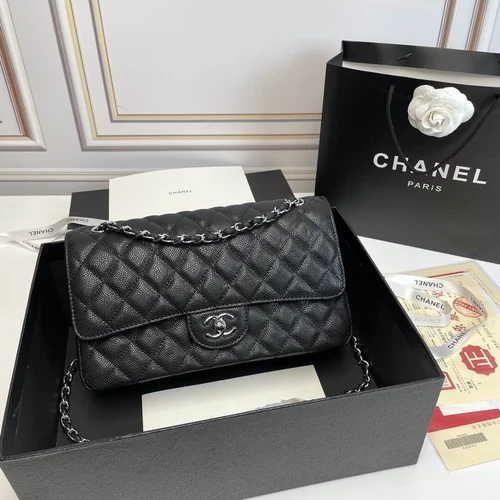 11 Chanel Classic Flap Bag Medium Women Luxury Quilted Caviar