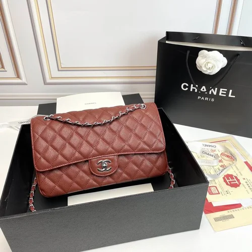 11 Chanel Classic Flap Bag Medium Women Luxury Quilted Caviar