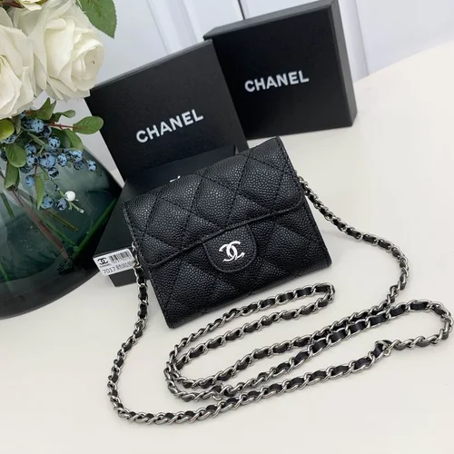 Chanel Original Women's Wallet Authentic Caviar Leather Luxury