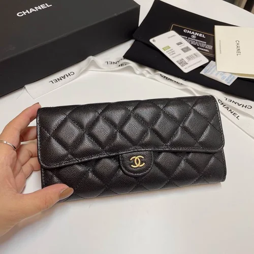 Chanel Original Women's Wallet Authentic Caviar Leather Luxury