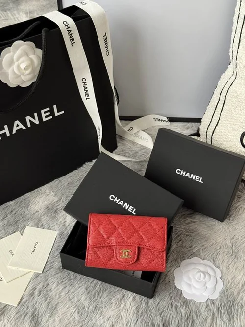 Chanel Original Women's Wallet Authentic Caviar Leather Luxury