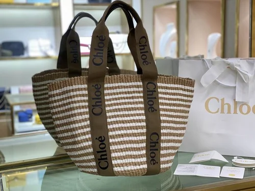 Chloe Small Woody Tote Bag Original Authentic Canvas Luxury