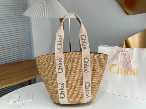 Chloe Small Woody Tote Bag Original Authentic Canvas Luxury