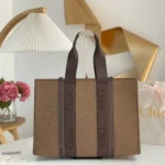 Chloe Woody Medium Tote Bag Original Authentic Canvas Luxury