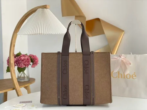 Chloe Woody Medium Tote Bag Original Authentic Canvas Luxury