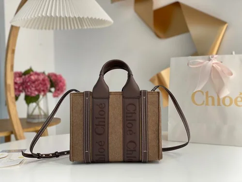 Chloe Woody Medium Tote Bag Original Authentic Canvas Luxury