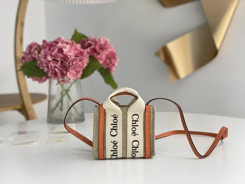 Chloe Woody Medium Tote Bag Original Authentic Canvas Luxury