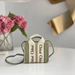 Chloe Woody Medium Tote Bag Original Authentic Canvas Luxury