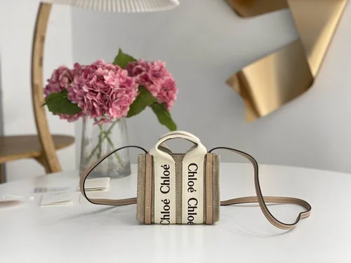 Chloe Woody Medium Tote Bag Original Authentic Canvas Luxury