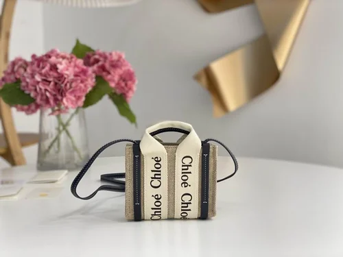 Chloe Woody Medium Tote Bag Original Authentic Canvas Luxury