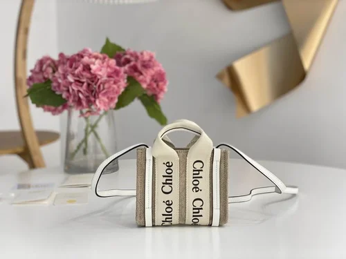 Chloe Woody Medium Tote Bag Original Authentic Canvas Luxury