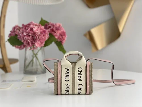 Chloe Woody Medium Tote Bag Original Authentic Canvas Luxury