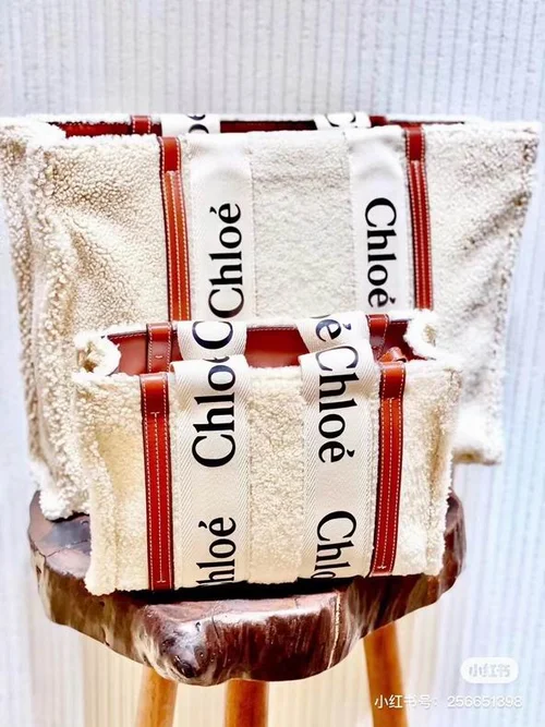 Chloe Woody Medium Tote Bag Original Authentic Canvas Luxury