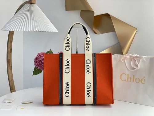 Chloe Woody Medium Tote Bag Original Authentic Canvas Luxury