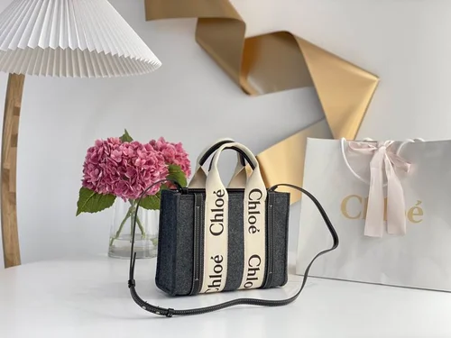 Chloe Woody Medium Tote Bag Original Authentic Canvas Luxury