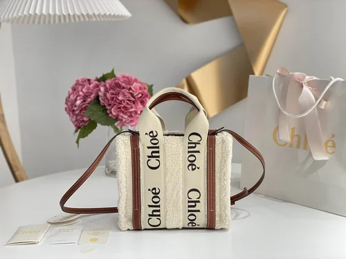 Chloe Woody Medium Tote Bag Original Authentic Canvas Luxury