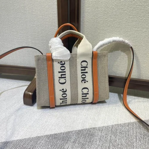 Chloe Woody Medium Tote Bag Original Authentic Canvas Luxury
