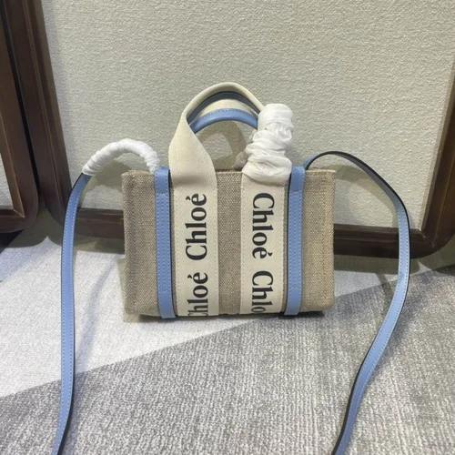 Chloe Woody Medium Tote Bag Original Authentic Canvas Luxury