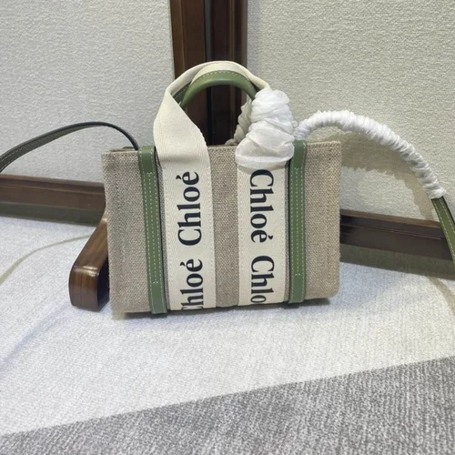 Chloe Woody Medium Tote Bag Original Authentic Canvas Luxury