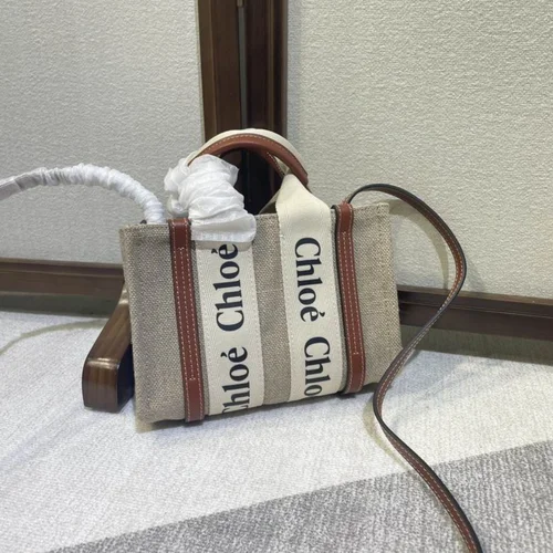 Chloe Woody Medium Tote Bag Original Authentic Canvas Luxury