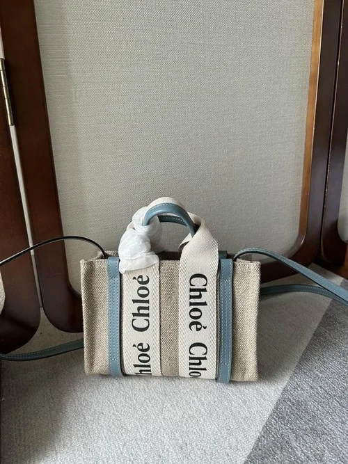 Chloe Woody Medium Tote Bag Original Authentic Canvas Luxury