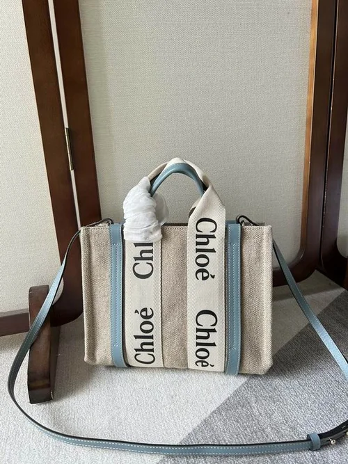 Chloe Woody Medium Tote Bag Original Authentic Canvas Luxury
