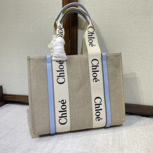 Chloe Woody Medium Tote Bag Original Authentic Canvas Luxury